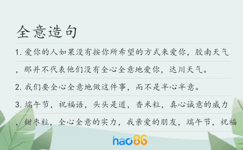 全意造句