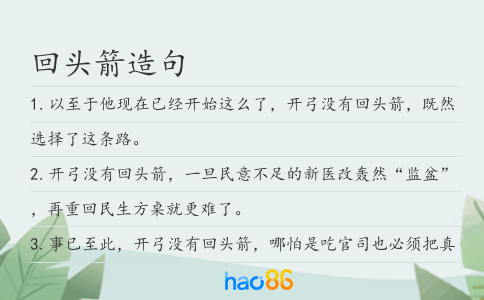 回頭箭造句