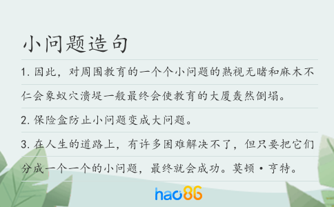 小問題造句