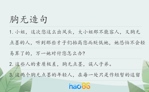 胸無造句