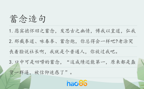 蓄念造句