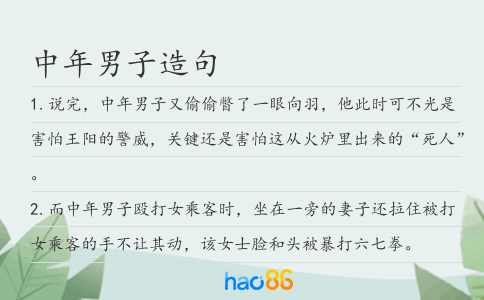 中年男子造句