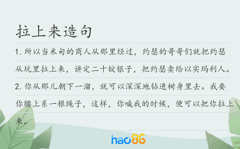 拉上來造句