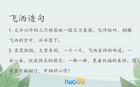 飛灑造句