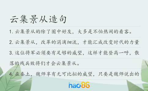 云集景從造句
