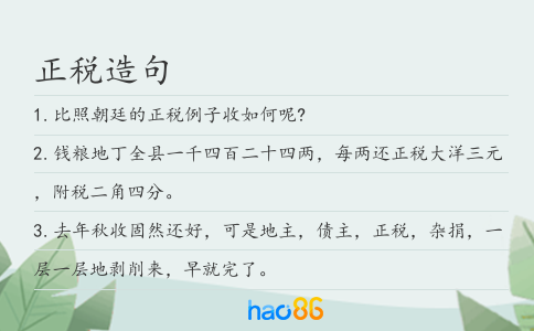 正稅造句