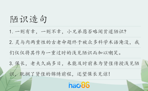 陋識造句