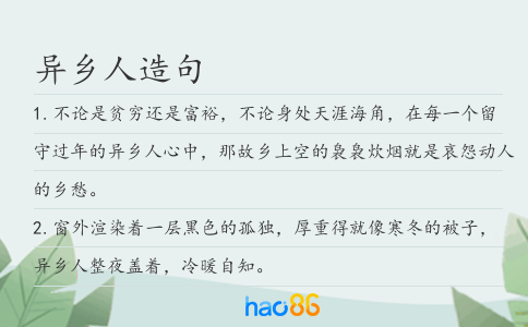 異鄉人造句