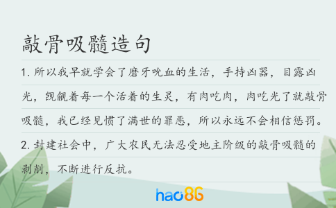 敲骨吸髓造句