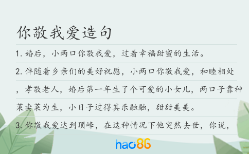 你敬我愛造句