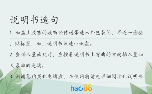 說明書造句