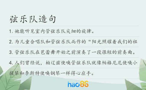 弦樂隊造句