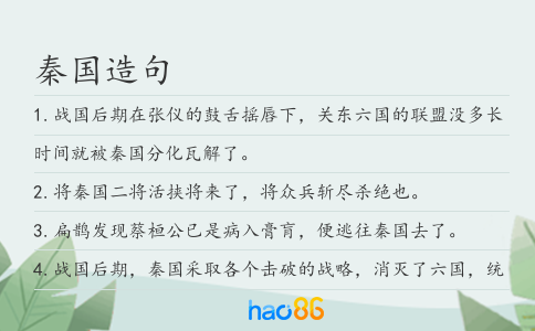 秦國造句