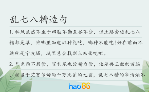 亂七八糟造句