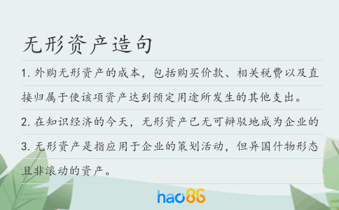 無形資產造句