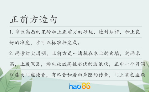 正前方造句
