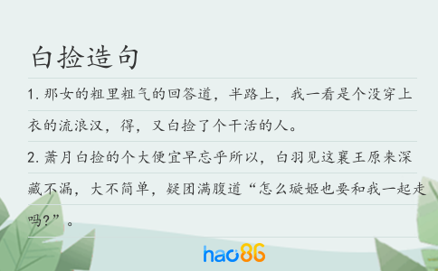 白撿造句