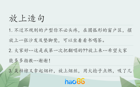 放上造句