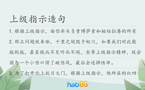 上級指示造句