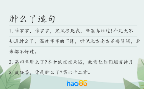 腫么了造句