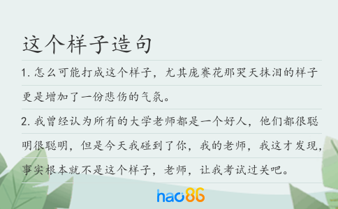 這個樣子造句