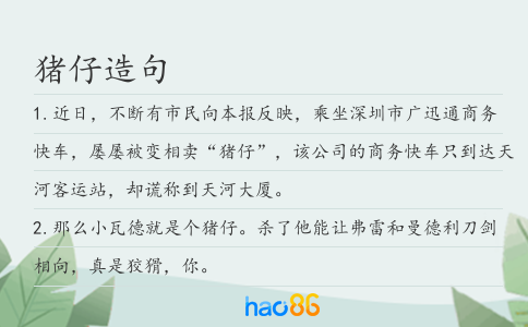 豬仔造句