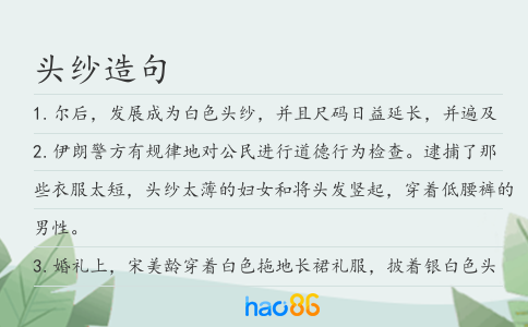 頭紗造句