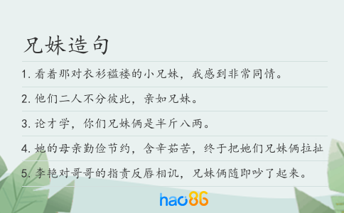 兄妹造句