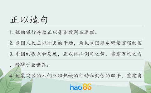 正以造句