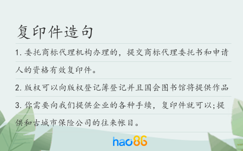 復印件造句