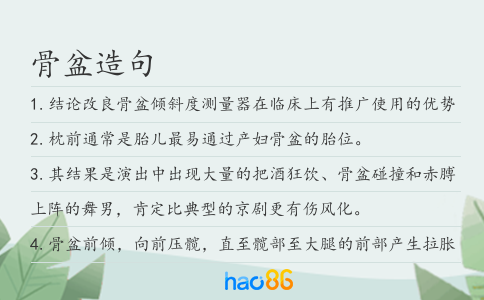 骨盆造句