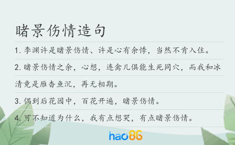 睹景傷情造句