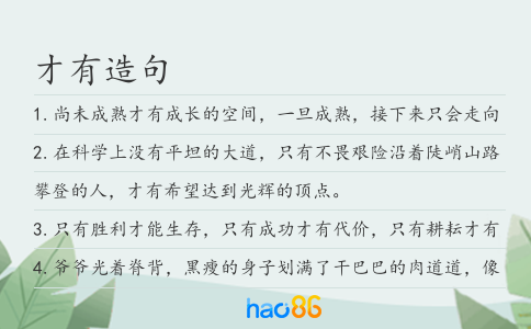 才有造句
