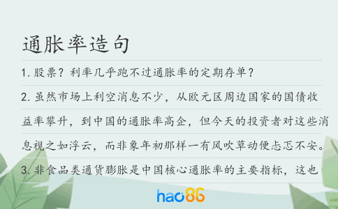 通脹率造句
