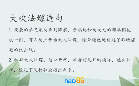 大吹法螺造句