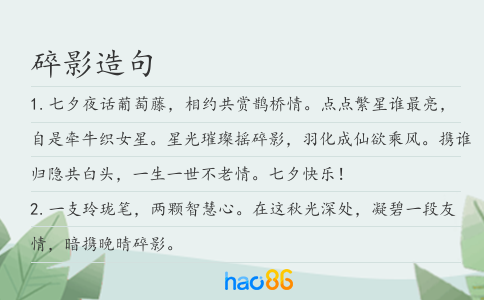 碎影造句
