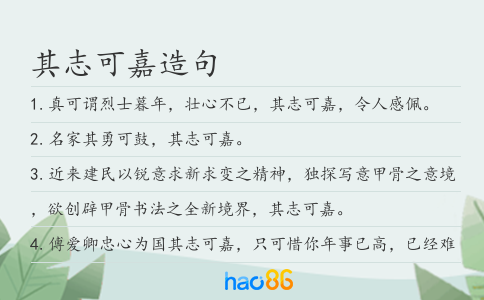 其志可嘉造句