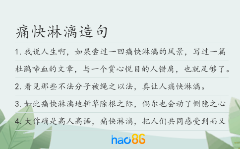 痛快淋漓造句