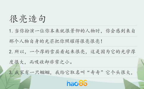 很亮造句