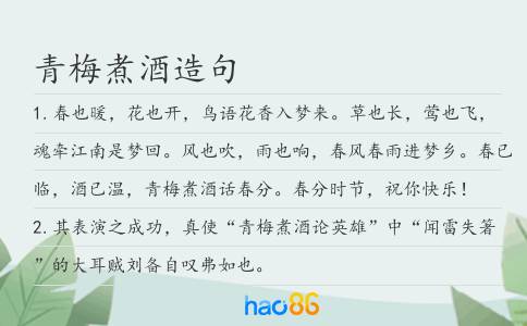 青梅煮酒造句