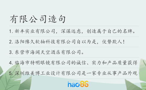 有限公司造句