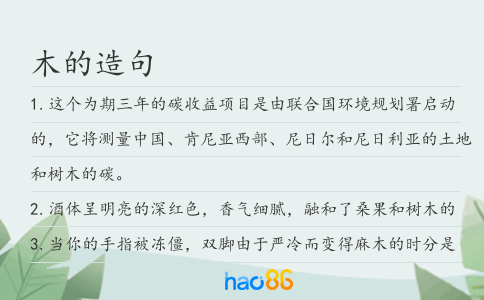 木的造句